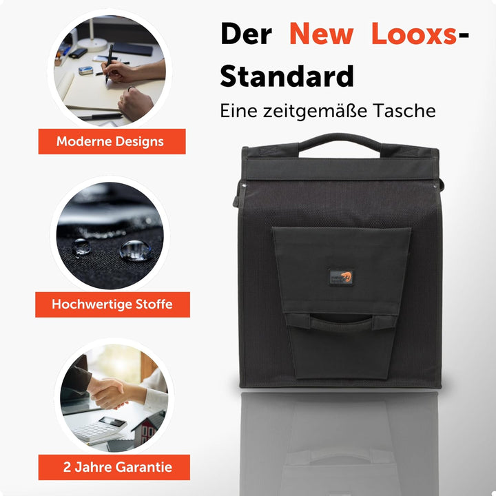 New Looxs Daily Shopper Basic Gepäckträgertasche/Einkaufstasche, Black, 35 x 40 x 16 cm Schwarz 35 x
