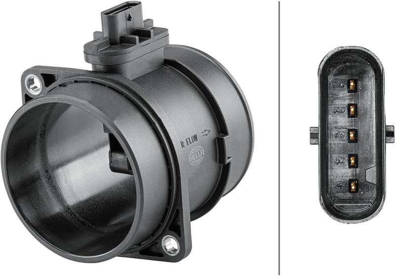 HELLA 8ET 358 095-621 Luftmassenmesser - 5-polig - Rohrstutzen