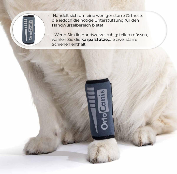 Ortocanis - Karpalgelenkbandage für Hunde mit Arthrose, Bänder- oder Sehnenverletzungen, Grösse XS,
