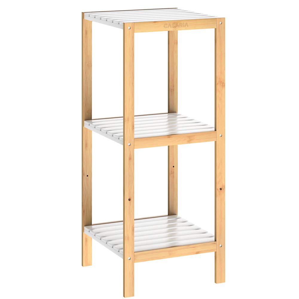 Casaria® Badezimmer Regal Bambus Holz 3 Ablagen Belastbarkeit 30kg Küche Wohnzimmer Bad Diele Bücher