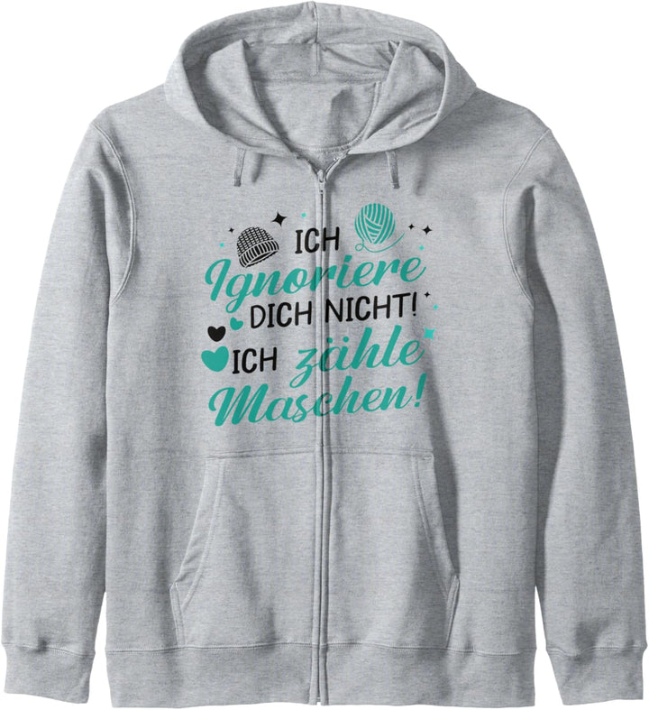 Schöner Wolle Spruch für Näherinnen - Häkeln Kapuzenjacke