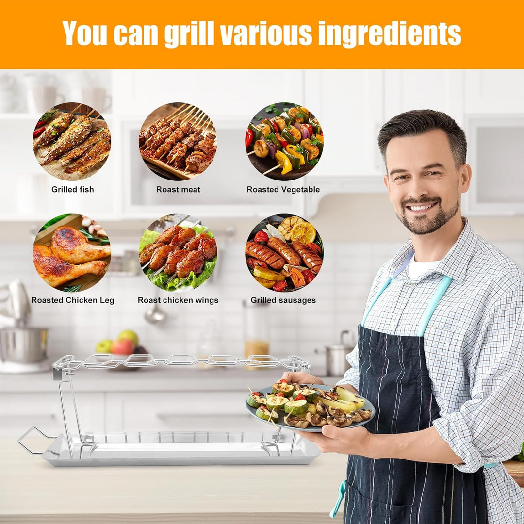 Buwico Grilltes Hühnchen Hühnchenbein Halter, Edelstahl Grill mit Grillplatte, klappbarer praktische