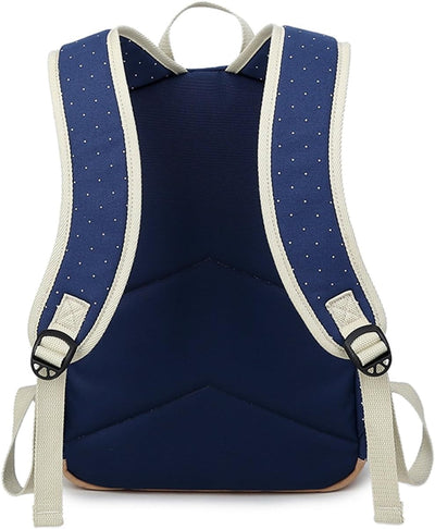Leichte Schulrucksack mit Polka Dots Nette Canvas Schultaschen Damen Mädchen EXTRA Gross Kinderrucks
