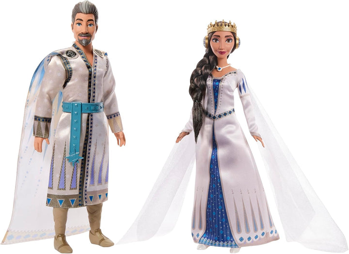 Mattel Disneys Wish, König Magnifico und Königin Amaya von Rosas, 2er-Pack, posierbare Modepuppen mi