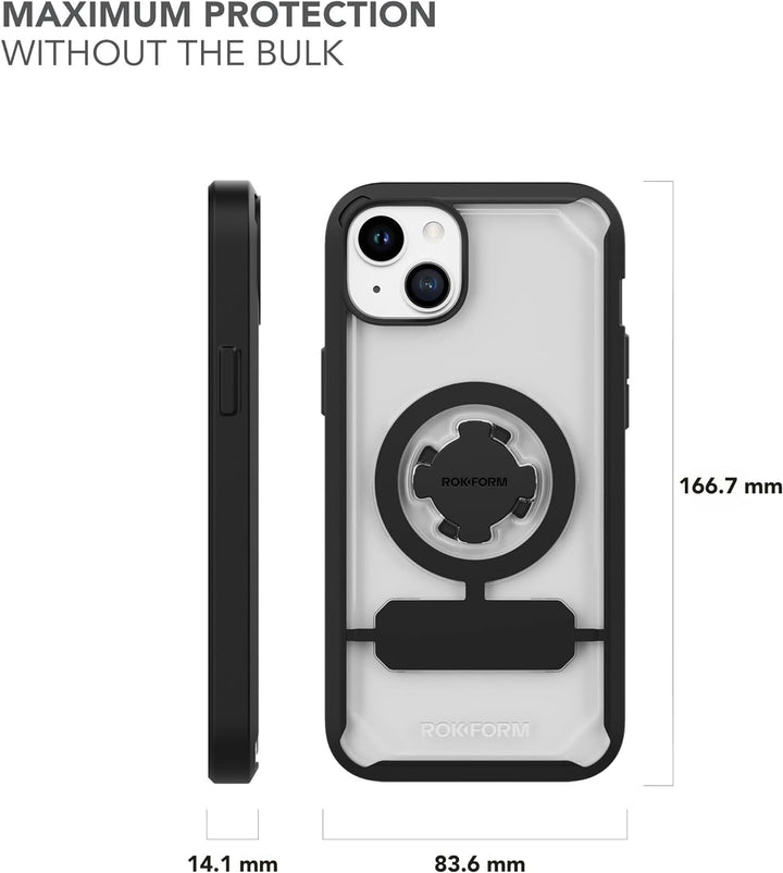 Rokform - iPhone 15 Plus Hülle, Crystal Series, magnetische klare iPhone 15 Plus Hülle mit RokLock D