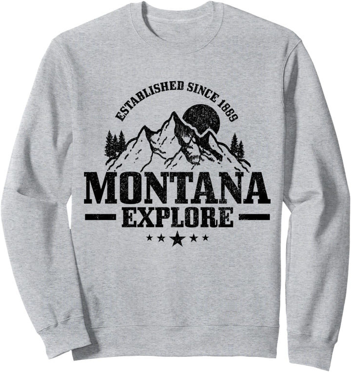 Montana Est. 1889 Vintage Berge Outdoor USA Souvenir Sweatshirt
