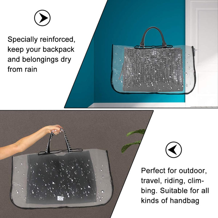 Lurrose 1 x PVC-Regenschutz für die Handtasche im Freien (Transparent, Grifföffnung 32 cm)