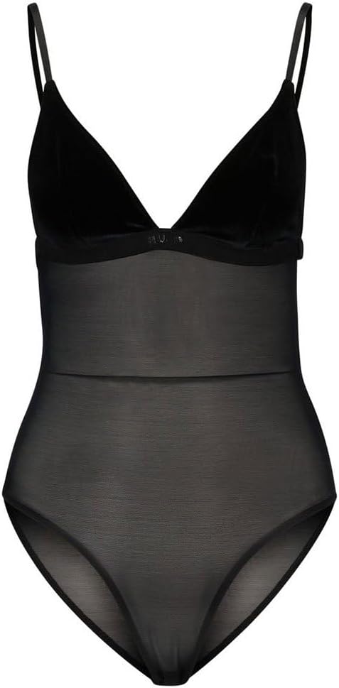 HUGO Damen Bodysuit Velvet Body S Black1, S Black1