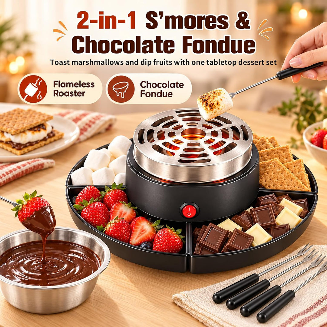 2-in-1 Smores Maker &amp; Schokoladenfondue Set, S&