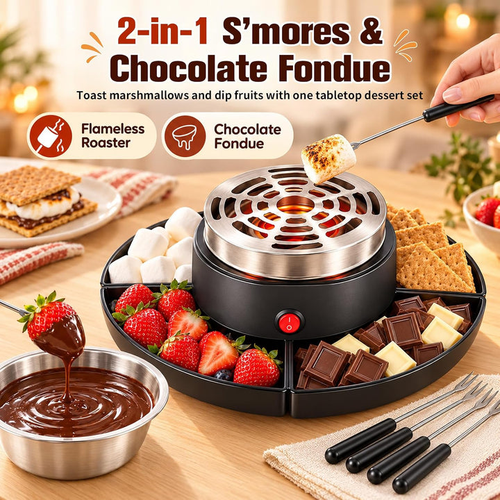 2-in-1 Smores Maker &amp; Schokoladenfondue Set, S&