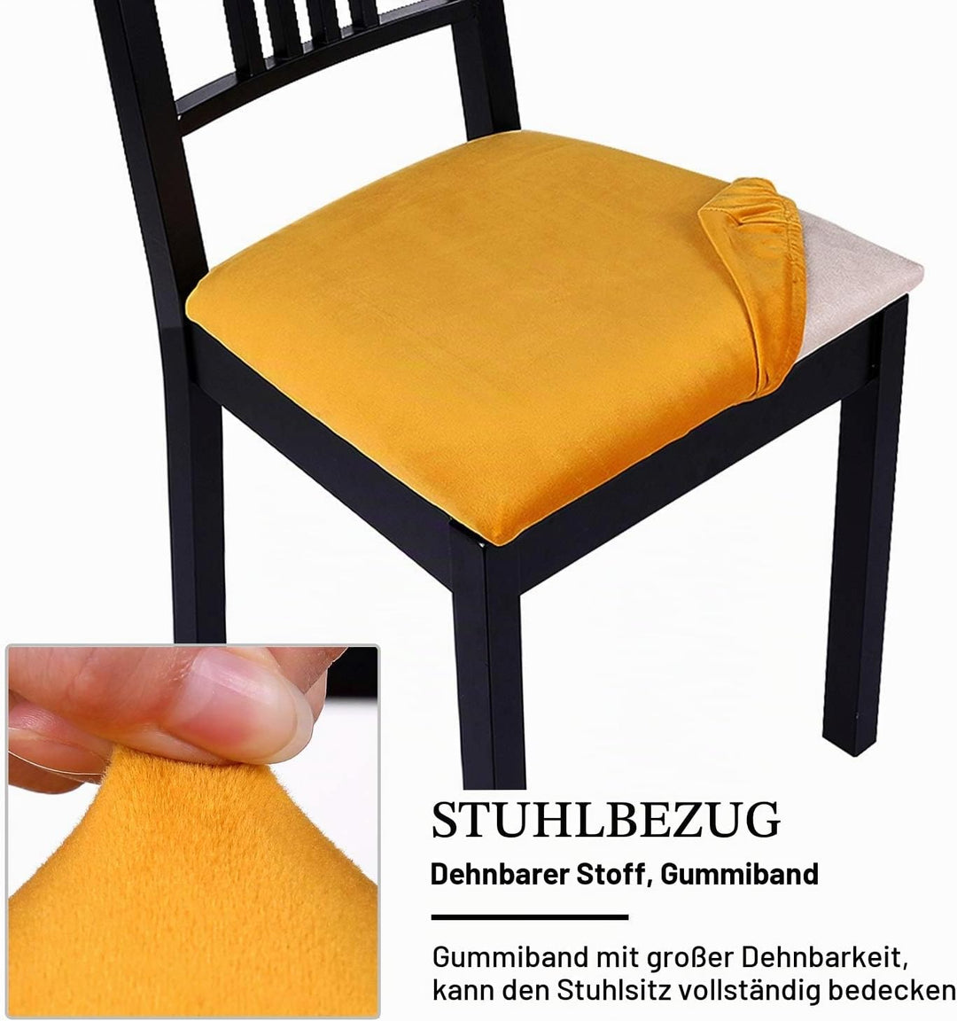 Homaxy Stuhlbezug Sitzfläche Samt Weich Sitzbezug Stuhl Stretch-sitzbezüge für Esszimmerstühle Abwas