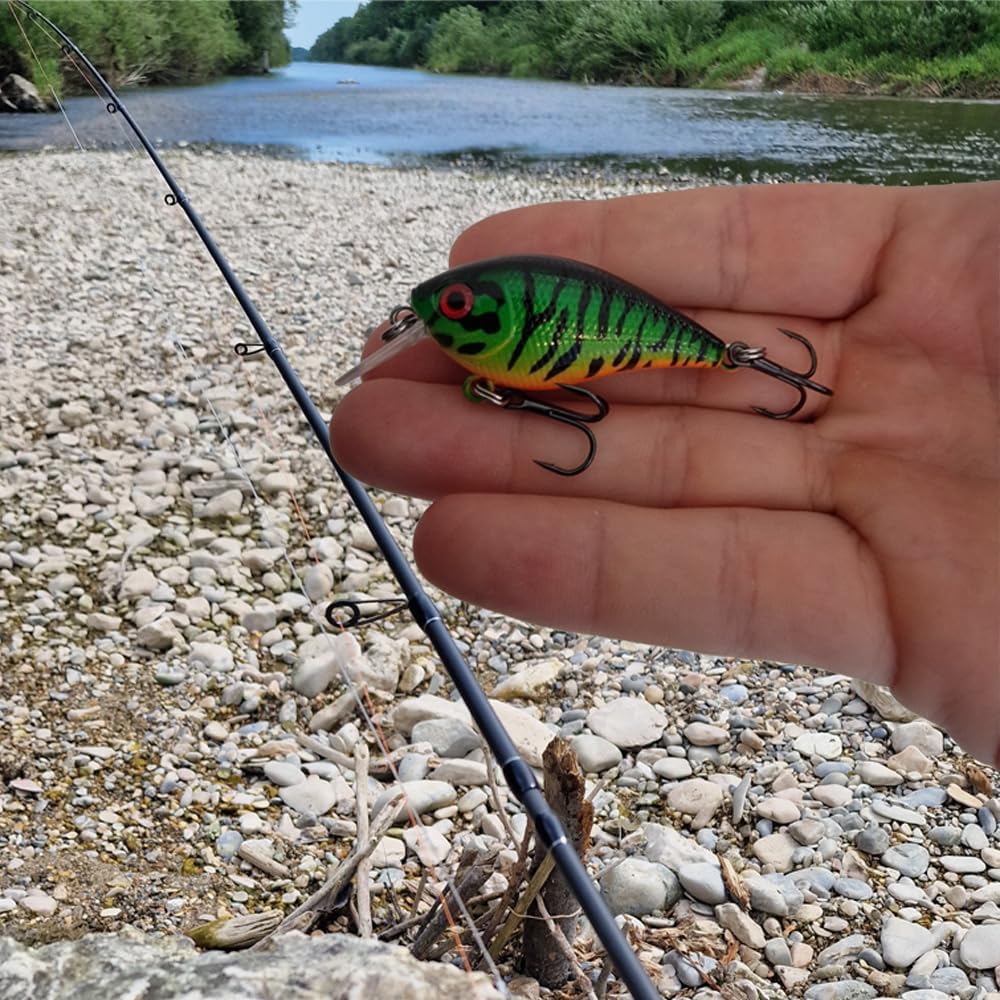 Crankbait 5er Set für Barsch, Hecht & Zander, 6g I 5,7cm schwimmend, Kunstköder Set für Spinnfischen