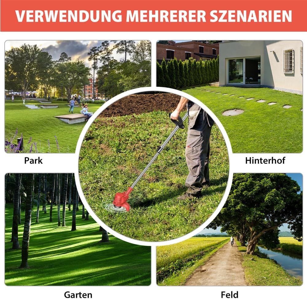 Rasentrimmer Mit Akku Leichter Freischneider Akku Rasentrimmer mit 21V Batterie Elektrischer Rasentr