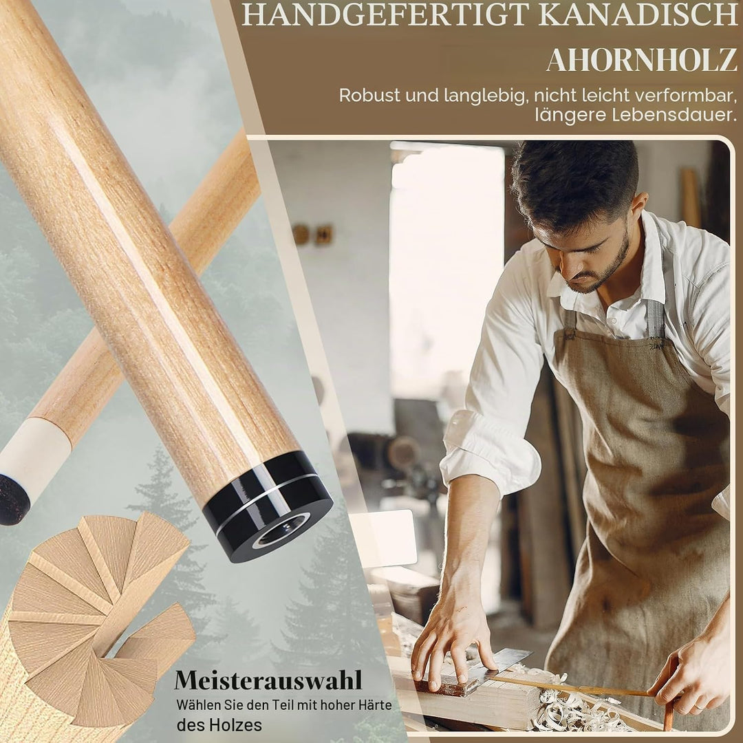 Kmise Billard-Stick-Set, 147 cm, Billard-Queue-Stick, Snooker-Spiel, Billard-Sticks für Männer, prof