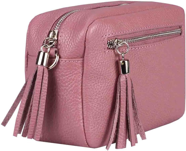 ITALYSHOP24COM OBC Made in Italy DAMEN LEDER TASCHE Umhängetasche Schultertasche Beuteltasche Cross-