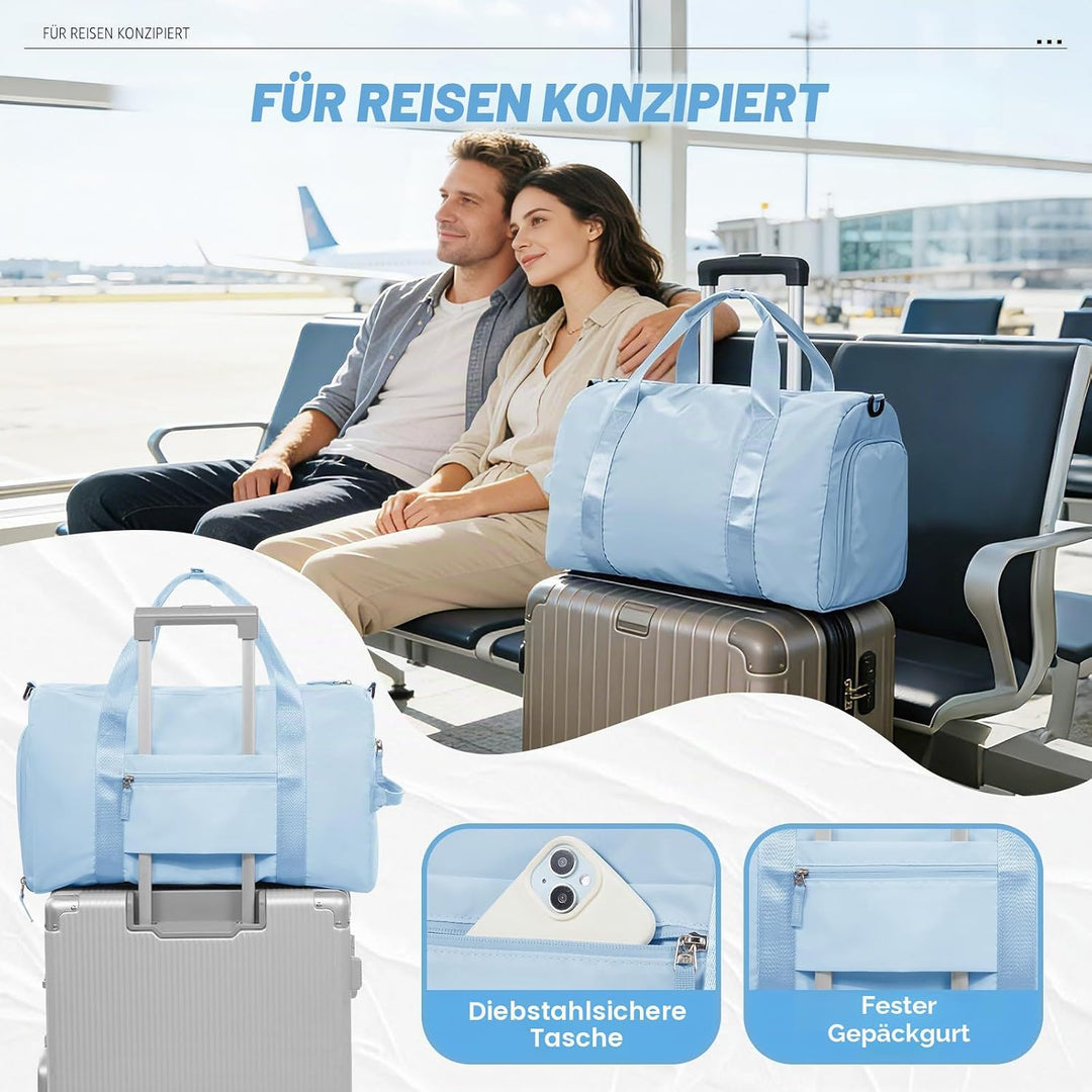 Sport Duffel Bag Damen Herren Sporttasche mit Schuhfach &amp; Nassfach Reisetasche Handgepäck Tasche Spo