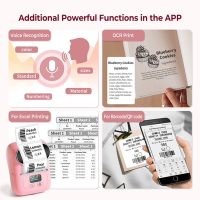 Phomemo M110 Tragbarer Etikettendrucker Beschriftungsgerät Selbstklebend, Labeldrucker Bluetooth The