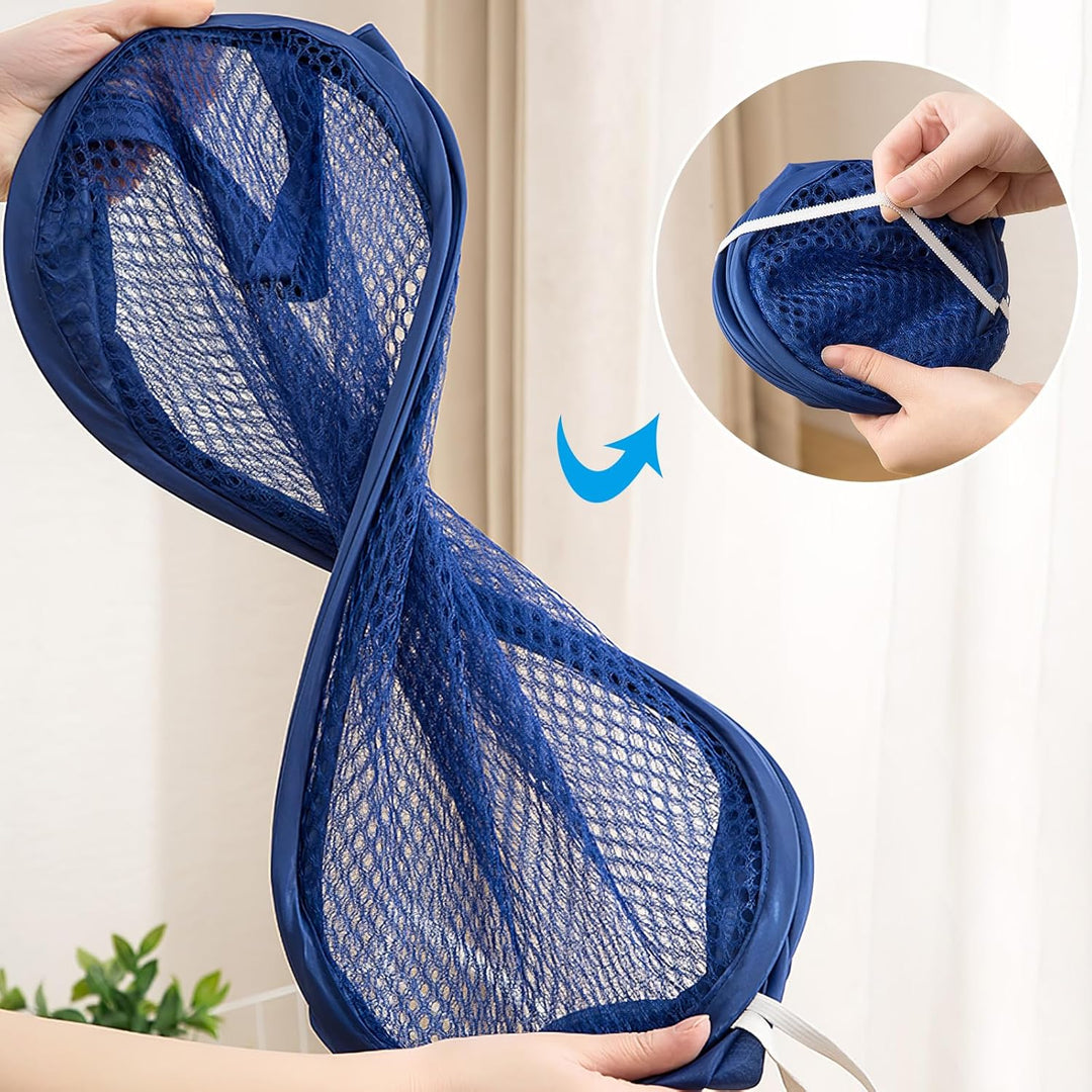 LIFEDYLUK 5 Pack Wäschekörbe Faltbar, Pop Up Laundry Basket Blau, Gelb, Rot, Lila, Grün, Mesh Aufbew