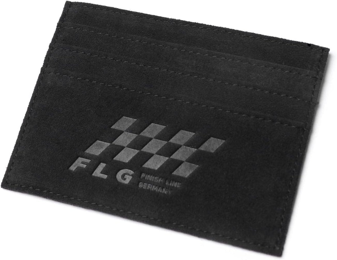FLG | Kartenhalter Alcantara Card Holder Stoff Wildleder Mikrofaser Wallet Leder Kartenetui Schwarz