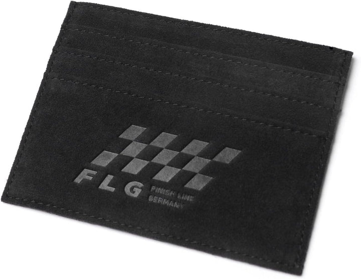 FLG | Kartenhalter Alcantara Card Holder Stoff Wildleder Mikrofaser Wallet Leder Kartenetui Schwarz