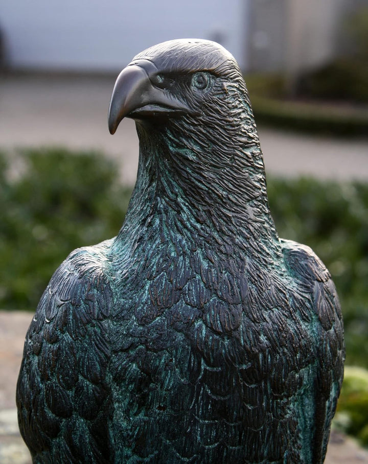 H. Packmor GmbH Bronzefigur Adler auf Felsen Raubvogel Vogel Gartendekoration Vogelskulptur