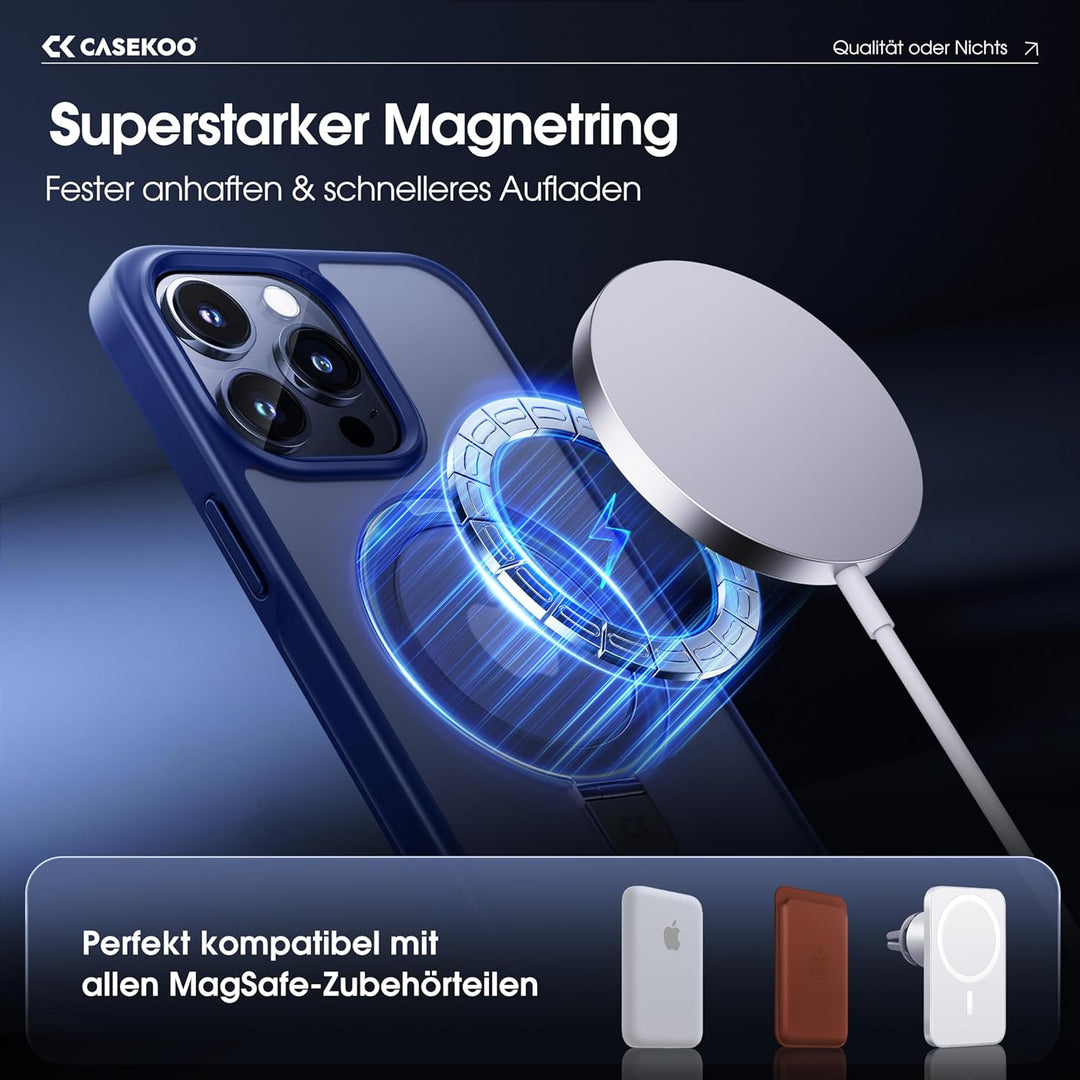 CASEKOO 2025 Neu Magic Stand für iPhone 13 Pro Max Hülle für MagSafe [Militärschutz] [Unsichtbarer S