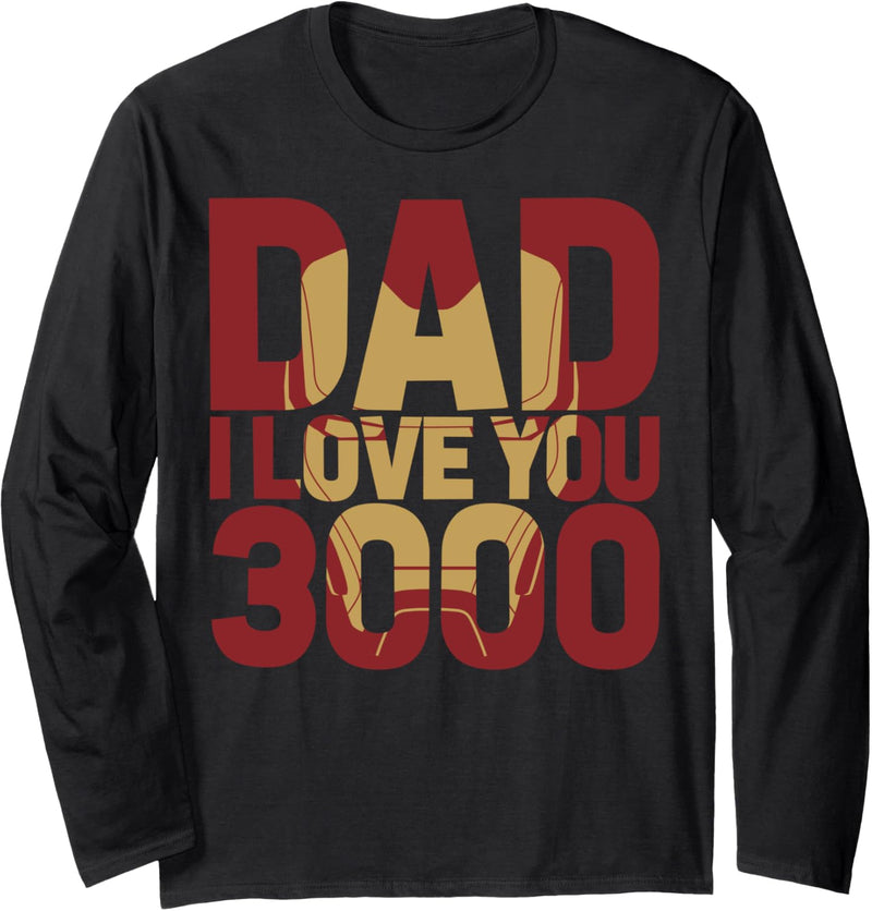 Marvel Avengers Iron Man Dad I Love You 3000 Langarmshirt