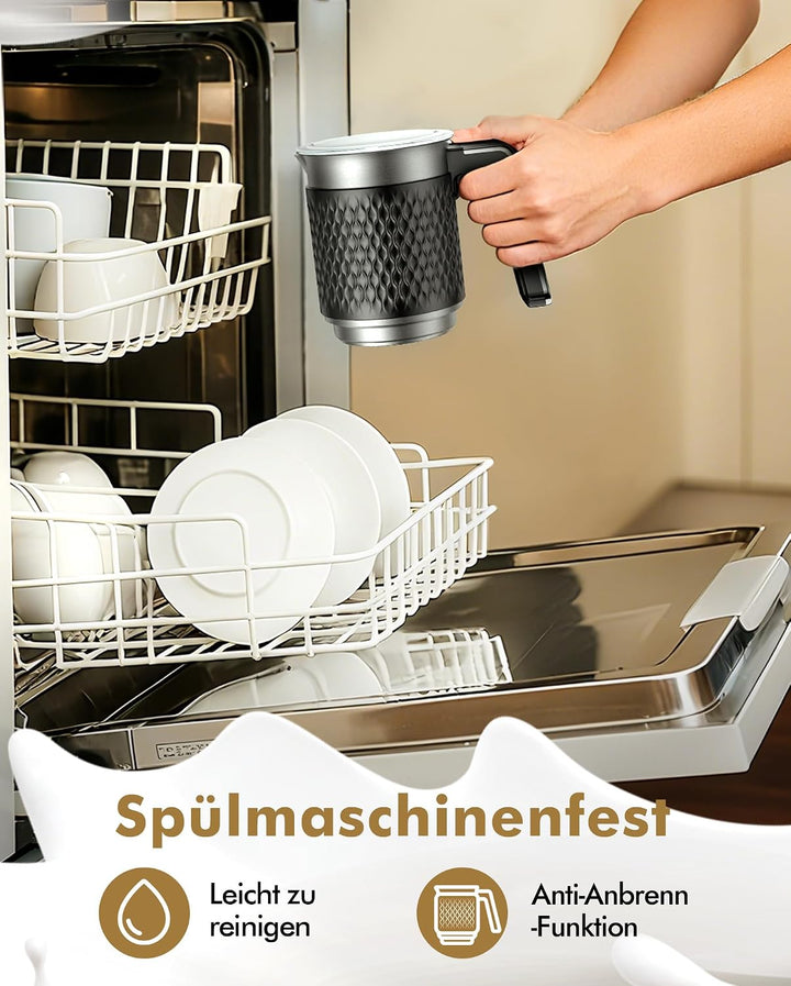 Milchaufschäumer Elektrisch 5 in 1 - Automatische Milchschäumer 350ml Grosses Fassungsvermögen Milch