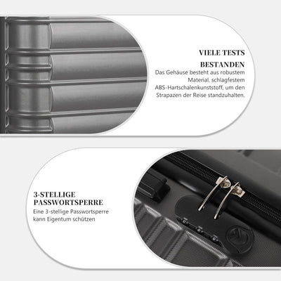 MoFut Koffer, Handgepäck Koffer, Hartschalenkoffer Trolley Rollkoffer Suitcase, Reisekoffer mit Roll