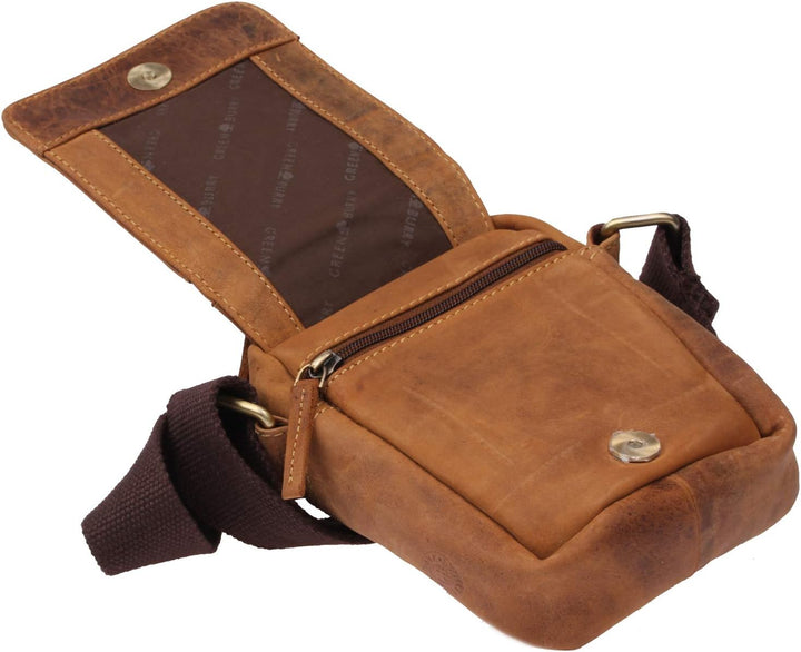 Greenburry Vintage Travel-2 Umhänger klein 1610, Umhängetasche Braun, Braun