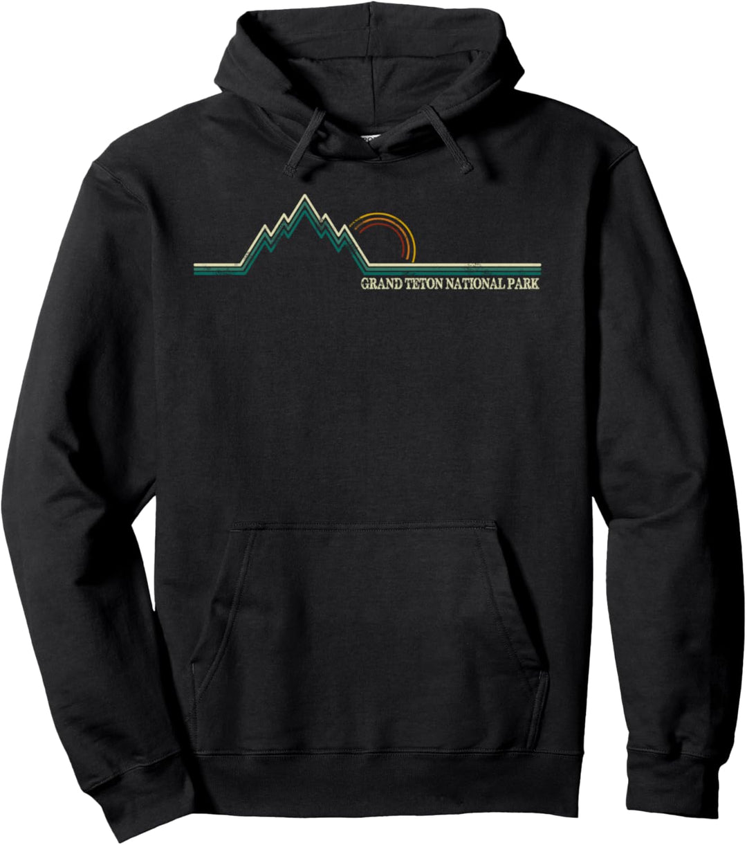 Sommer Retro Grand Teton National Park Wyoming Pullover Hoodie