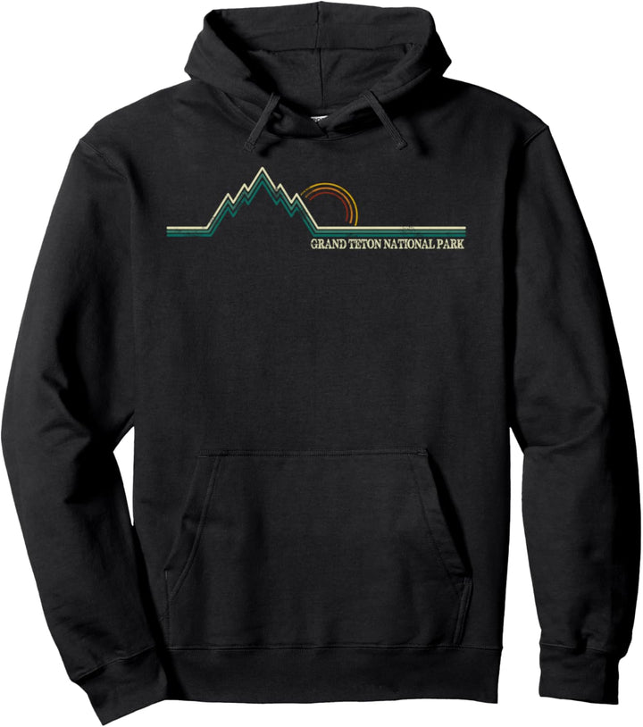Sommer Retro Grand Teton National Park Wyoming Pullover Hoodie