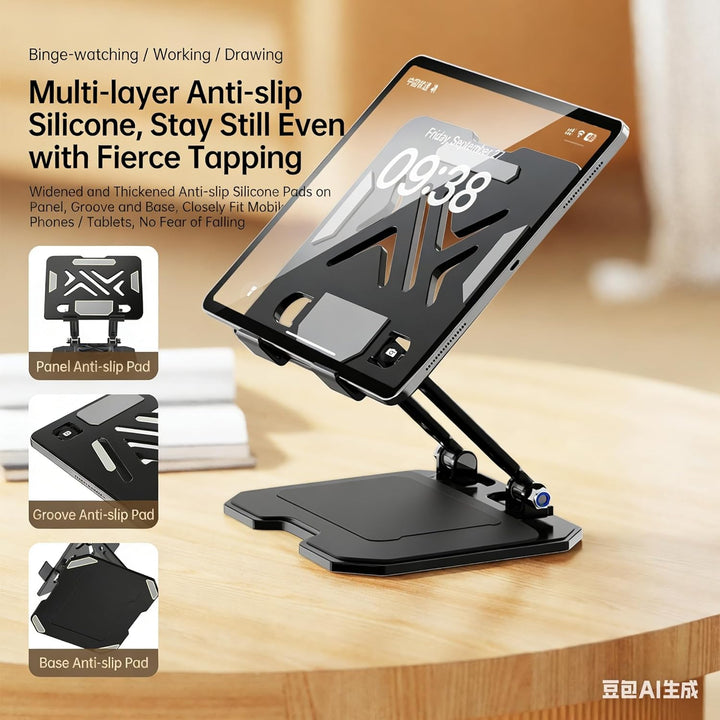 Babacom Laptop Ständer Höhenverstellbar mit Kühlpad & Doppelstangen: Ergonomischer, Faltbarer Notebo