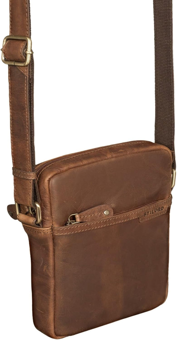 STILORD 'Blake' Herrentasche zum Umhängen Leder Kleine Schultertasche Männer 8 Zoll Messenger Bag DI