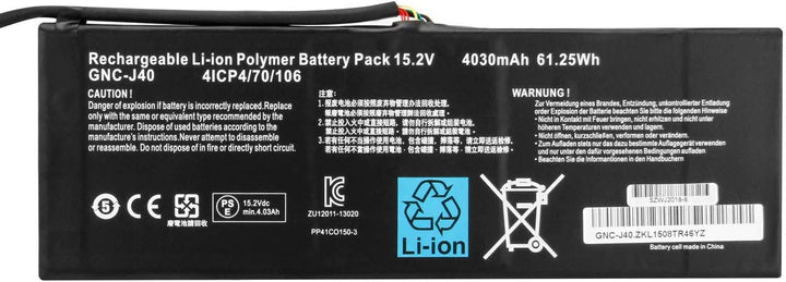 HUBEI GNC-J40 961TA013F Laptop Batterie Ersatz für GIGABYTE P34F P34G P34K P34W V2 V3 V5 V7 Series(1