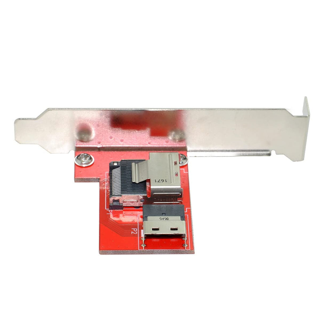 Cablecc PCI-Express 4.0 Slimline SAS SFF-8654 auf Mini SAS SFF-8087 PCBA Buchse Adapter mit Halterun