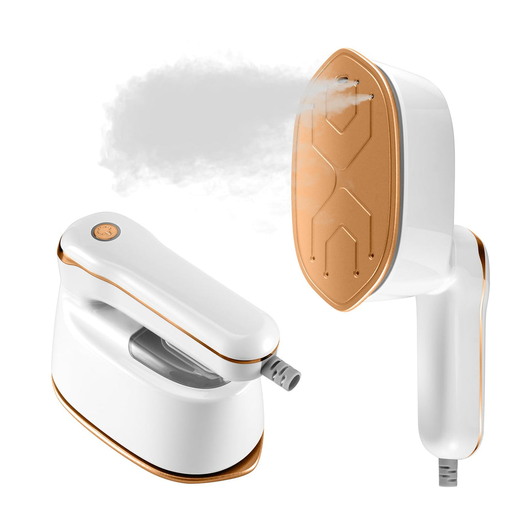 Dampfglätter, 2-in-1 Tragbare Steamer, Reisebügeleisen Dampf Mini Klappbar, 3 Modi 1100W Dampfbügele