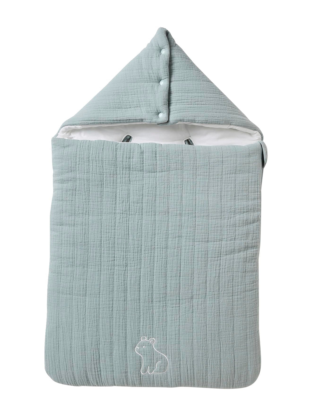 VERTBAUDET Sommerdecke aus Baumwollgaze blau grau TU Grau-blau, Grau-blau