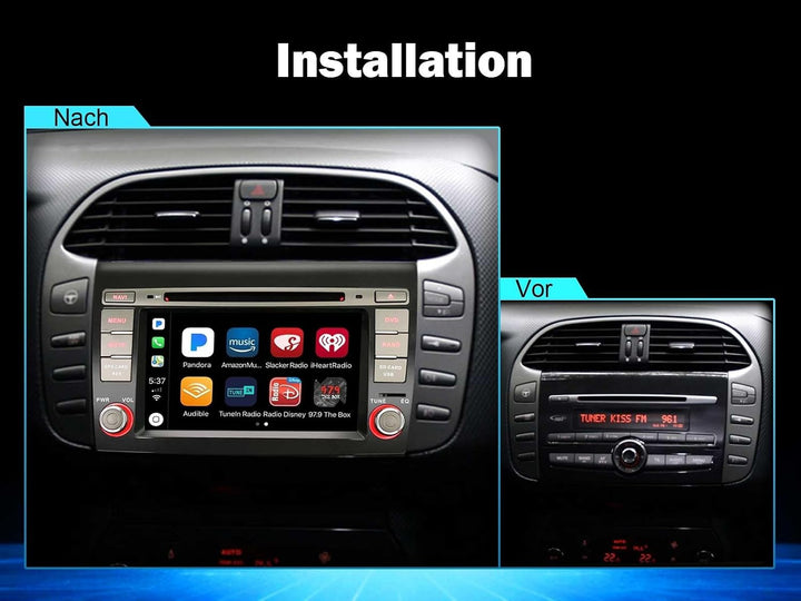 Erisin 8-Kern 4GB+64GB Android 14 Autoradio GPS Navi für FIAT BRAVO 7 Zoll DVD Player Touchscreen Un
