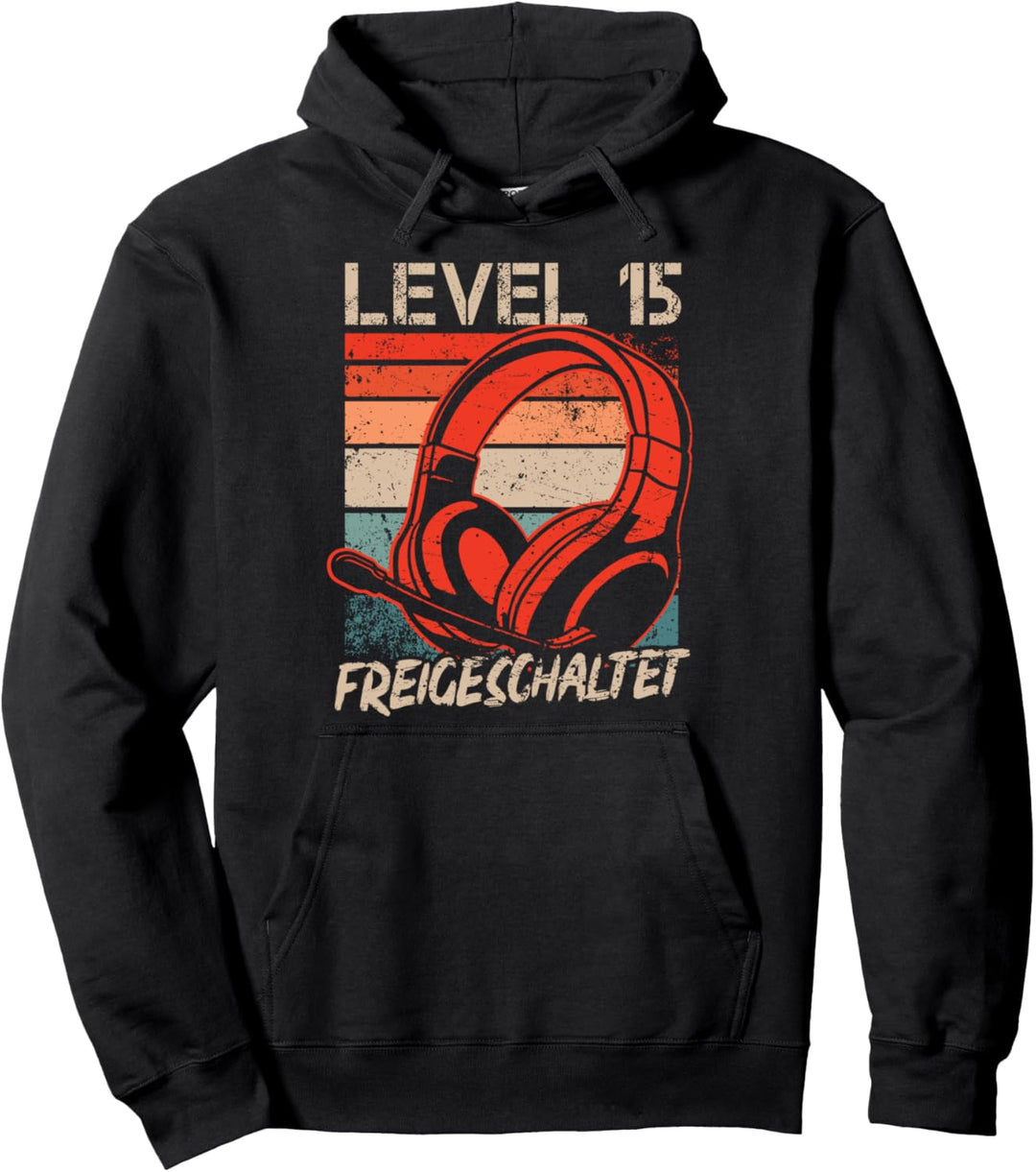 15. Geburtstag Jungen Video Gamer Level 15 Unlocked Jungs Pullover Hoodie