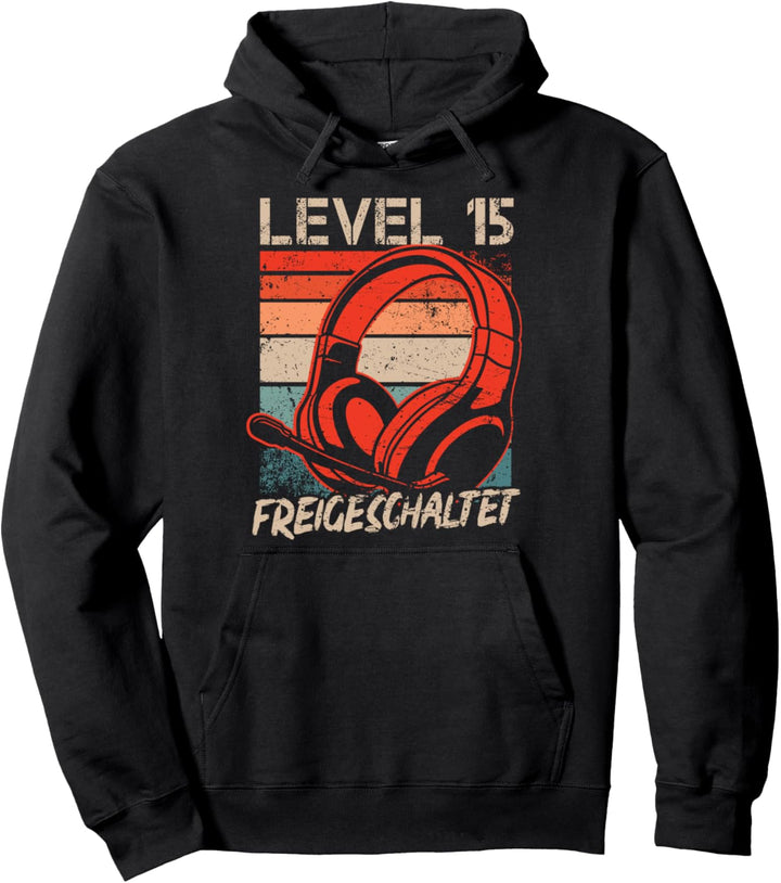 15. Geburtstag Jungen Video Gamer Level 15 Unlocked Jungs Pullover Hoodie