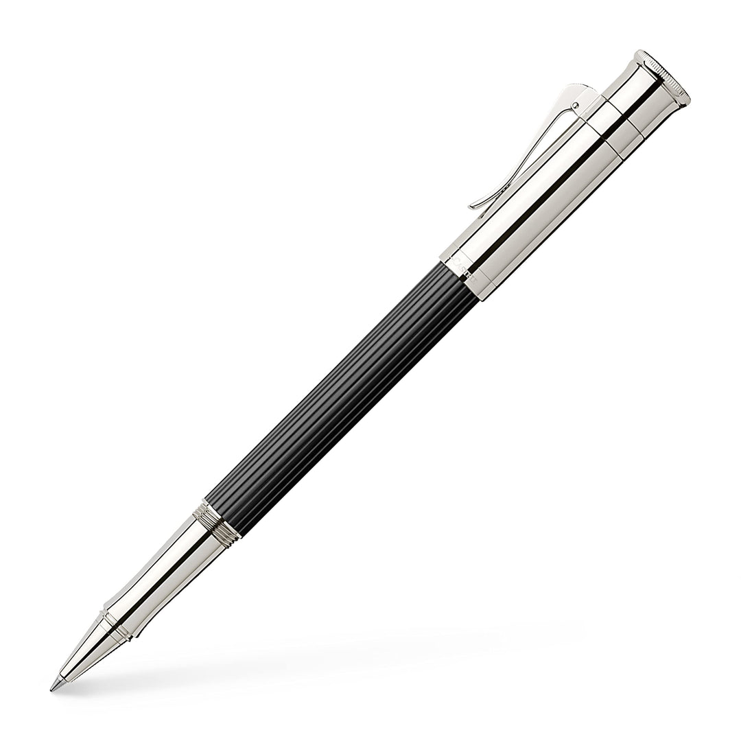 Graf von Faber-Castell - Tintenroller Classic Ebenholz | Schaft aus Ebenholz mit platinierten Metall