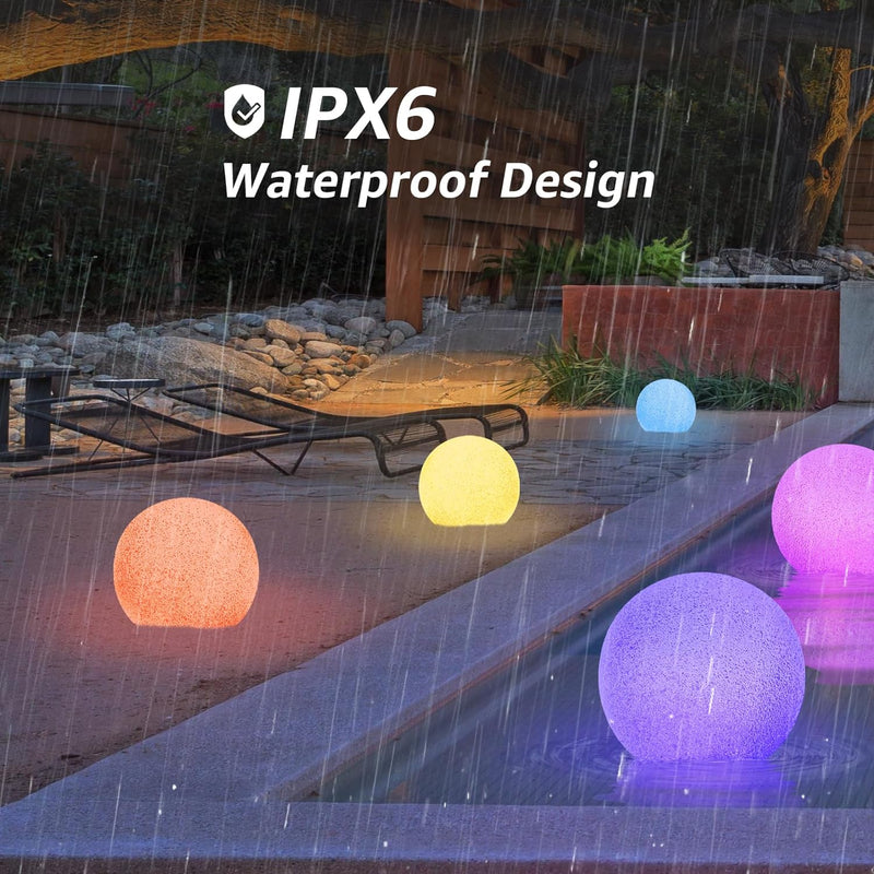 RWWR 2 Stück LED Steine Garten Solar 8 Farben Dimmbare mit Fernbedienung IPX6 solar steine für draus