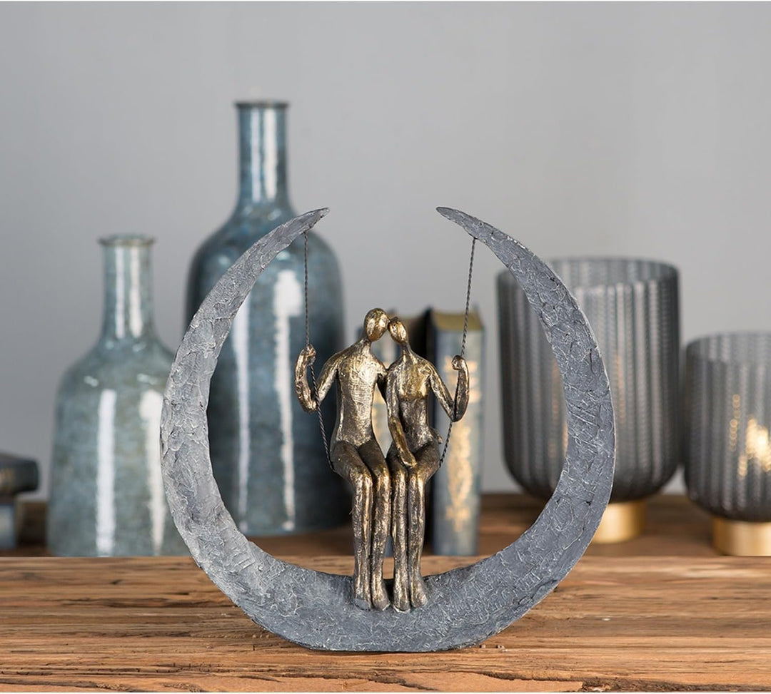 Casablanca Deko Skulptur Figur - Swing Poly/Metall - bronzefarben - Höhe 30 cm Höhe 30 cm Bronzefarb
