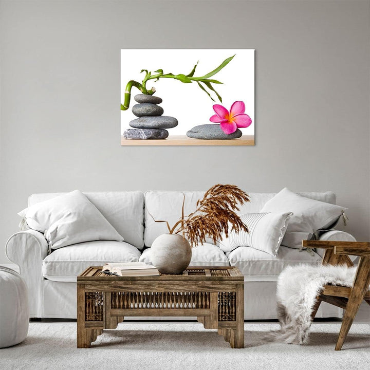 Bilder auf Leinwand Ruhig blume dekoration stein Leinwandbild 70x50cm Wandbilder Dekoration Wohnzimm