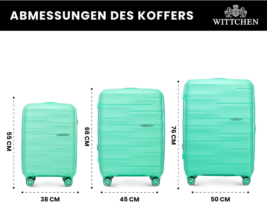 WITTCHEN ARCO Line | Reisegepäck-Set Leichtes Gepäck | Polypropylen TSA-Schloss Teleskopgriff 4 Lenk