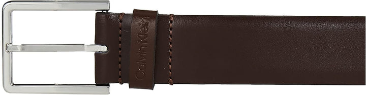 Calvin Klein Herren Gürtel 3.5 cm Bombed Belt Ledergürtel, Braun (Dark Brown), 115 cm