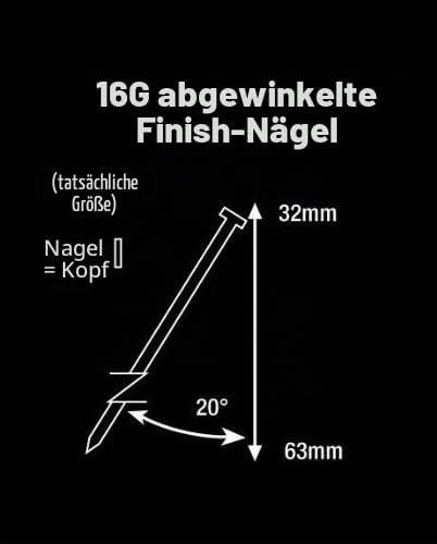 Tacwise 0772 Typ 16G / 50 mm Verzinkte Stauchkopfnägel, 20° Abgewinkelt, 2500 Stück, 50 mm