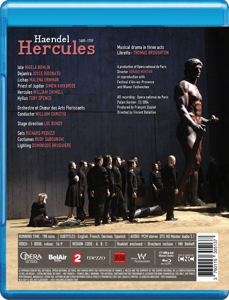Händel: Hercules (Palais Garnier, 2004), Blu-ray