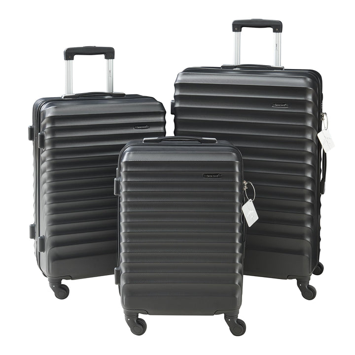 pro.tec Koffer Set 3-teilig Pona Reisekoffer ABS Hartschalenkoffer mit 4 Rollen Handgepäck leicht Tr